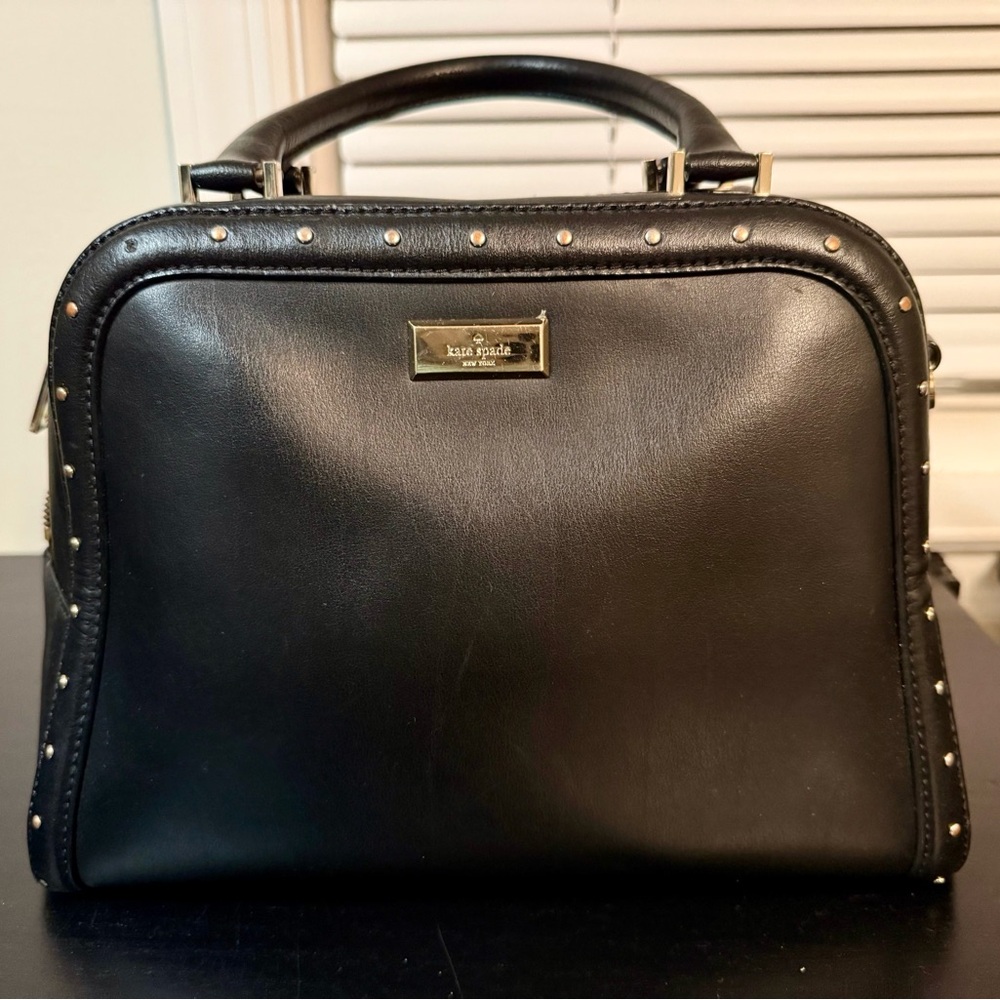 Kate Spade Black Studded Leather Satchel